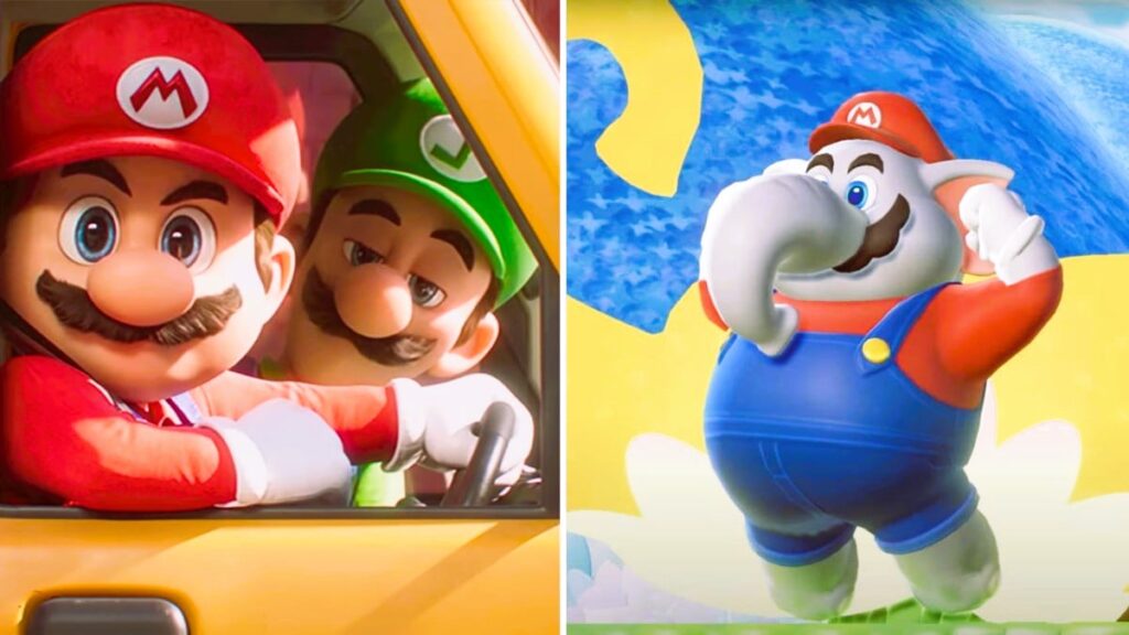 Mario wonder movie side by side